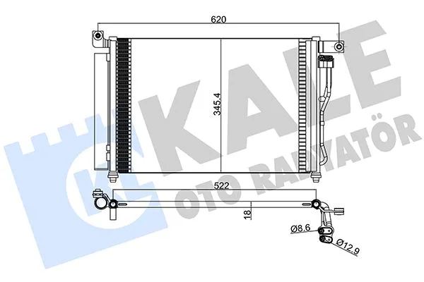 Klima Radyatörü Kondenser Hyundai ACCENT Era 1.5L CRDİ D4FA Dizel 2006-2010 522X345X18