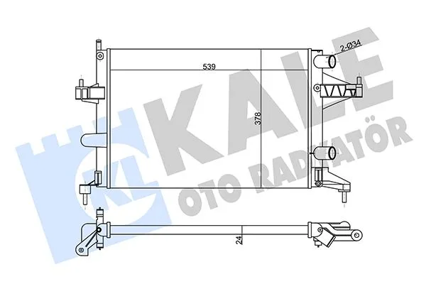 Radyatör Corsa C - COMBO - TIGRA 1.0-1.2-1.2 16V-1.4-1.4 16V Ac Klimasız Mek 539X378X24 1300236-9201 955-25555161-24445162