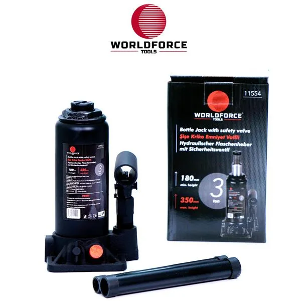 Hidrolik Şişe Krikosu 3 Ton 180-350MM Garaj Ekipmanları Hırdavat
