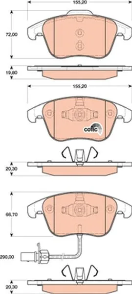 Ön Balata Audi A4 - A5 2009 GDB1814