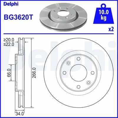 Ön Fren Aynası Corsa F-301-307-206-207-PARTNER - BERLINGO - C - Elysee - C2-C3 2002 C5-C4 266X22X4DLXHAVALI Crossland X - DS3-2008-1007-208 4249.G1-4246.W1-4246.W7-4246.W7