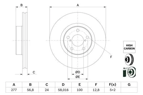 Ön Fren Diski Hava Kanalli Subaru IMPREZA GC 1992-2000 BRZ ZC 2012 / Forester SF SG SH 1998-2013 277 Ça P X 5 Bijon - Adet Disk Fiyatıdır (2 Adet)