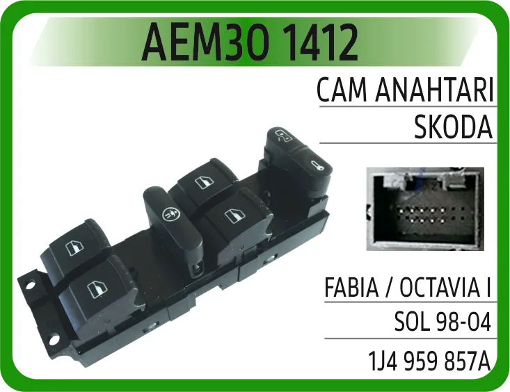 Cam Anahtarı Skoda Fabia / Octavia 1 Sol 1998-2004