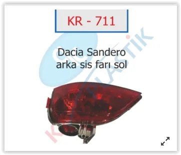 Arka Sis Far Lambasi Sol Symbol - Megane 4-Sandero Joy Model