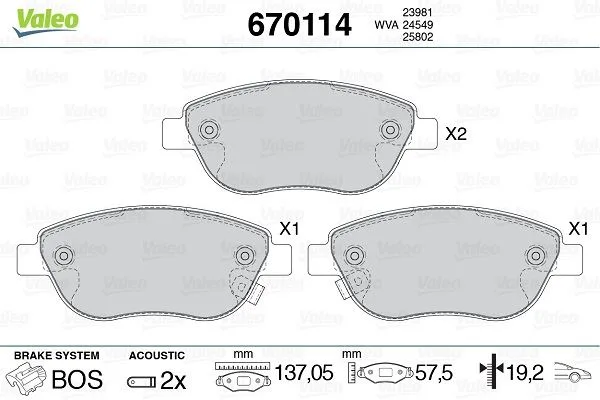 Ön Balata Corsa D büyük Tip 1.3 CDTI 2007-2006 Fiat 500L 2012 0.9T 1.4 1.3D MTJ 1.6D MTJ