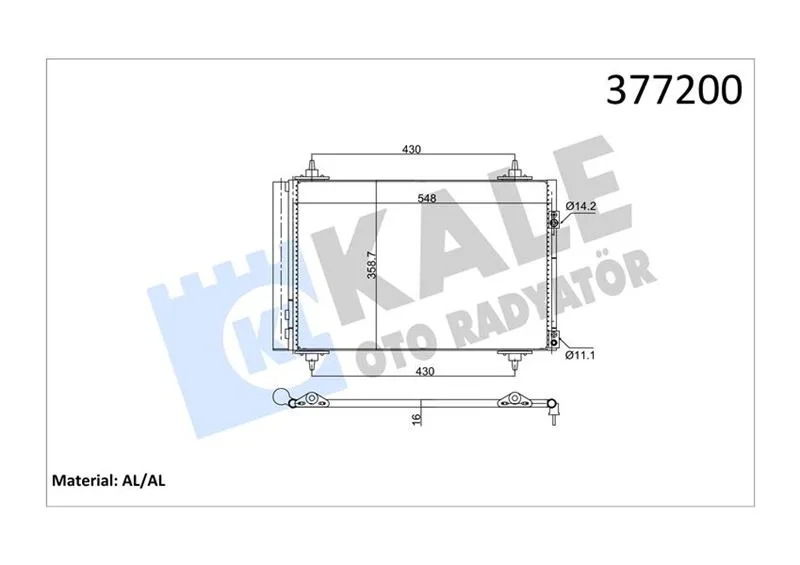 Klima Kondenseri BERLINGO - PARTNER-307-308-508-5008-3008-C4-DS4-DS5 1.4-1.6-2.0 HDI - Vti