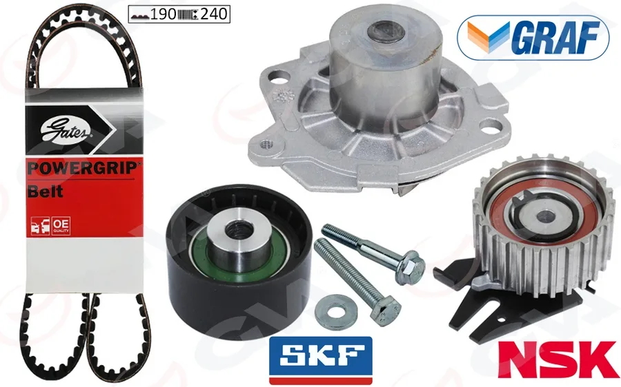 Devirdaimli Eksantrik Gergi Kiti 190X240 Bravo 1996 DOBLO 2001 Marea 1999-2002 Idea 04>1.9JTD KTB317