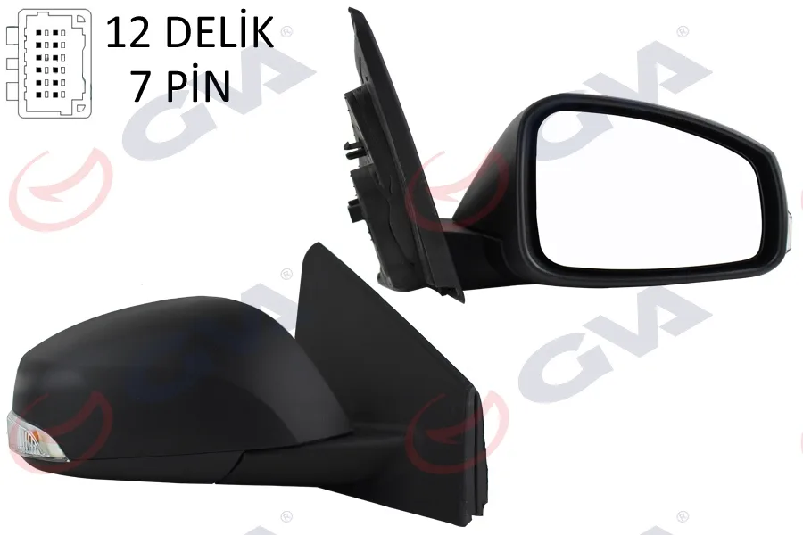 Diş Dikiz Aynası Sağ Megane - Fluence 2008 Elektrikli Isıtmalı Sinyalli Konveks 7 Fiş VM-6138EHR