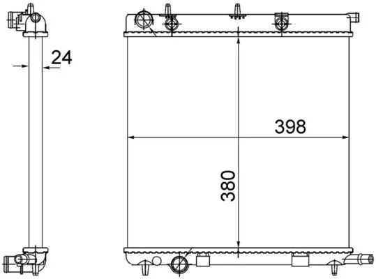 Radyatör Brazing C3 2004-2002>207 2002-2006>1007 2004-2005 Klimasız Mek