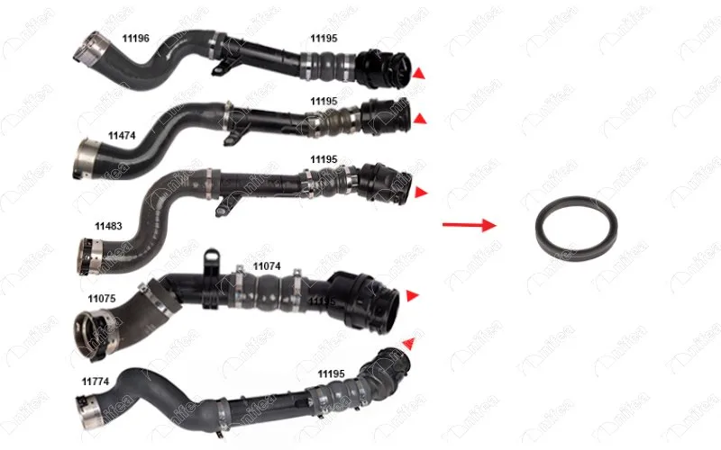 Turbosarj Boru Contası Renault Clio 4 - Captur - Logan 2 - Sandero 2 - DOKKER - Duster K9K 1.5DCİ . Mercede S CITAN OM607 W415 (5 Adet)