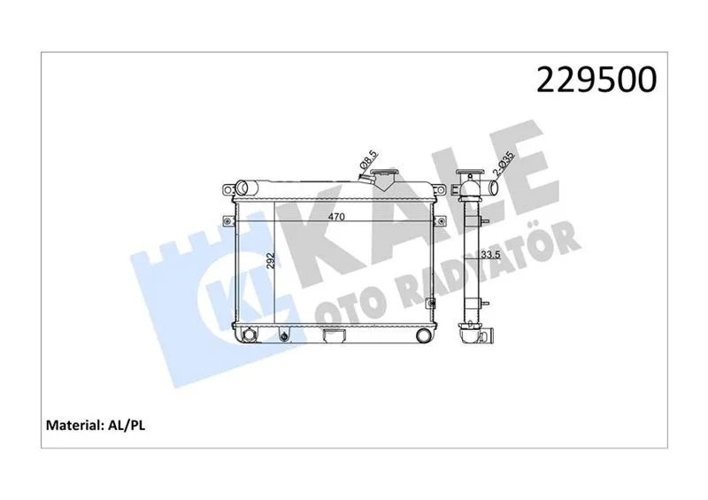 Radyatör M131 Eski Model - Yeni Model 470X292X34 2 Sıra Al PL Sistem