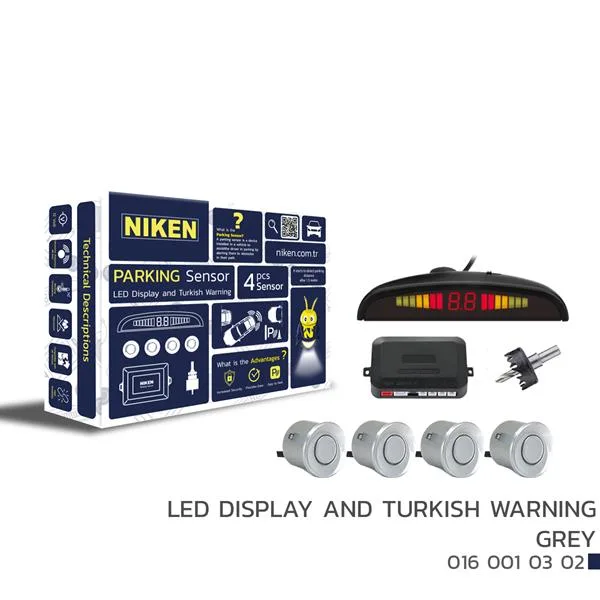 Park Sensörü LED Ekran ve Turkce Uyarı Gri 22MM