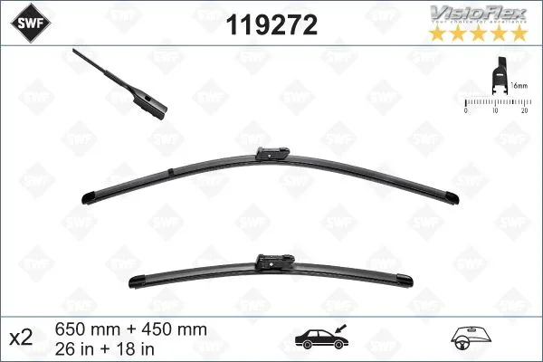 Silecek Süpürgesi Ön Üstten Basmalı GOLF7-A3-Passat - Polo 2012 650 X 450 MM