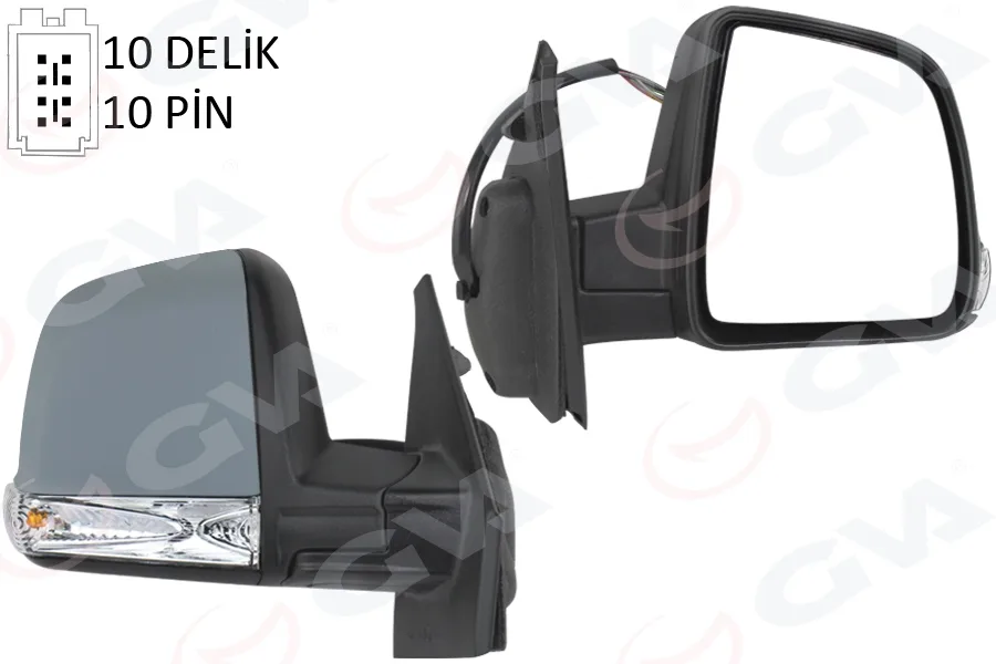 Diş Dikiz Aynası Elektrikli Sağ DOBLO 3 2011 MD. Sinyalli Katlanır / Power Flok Astarlı 10 Fiş