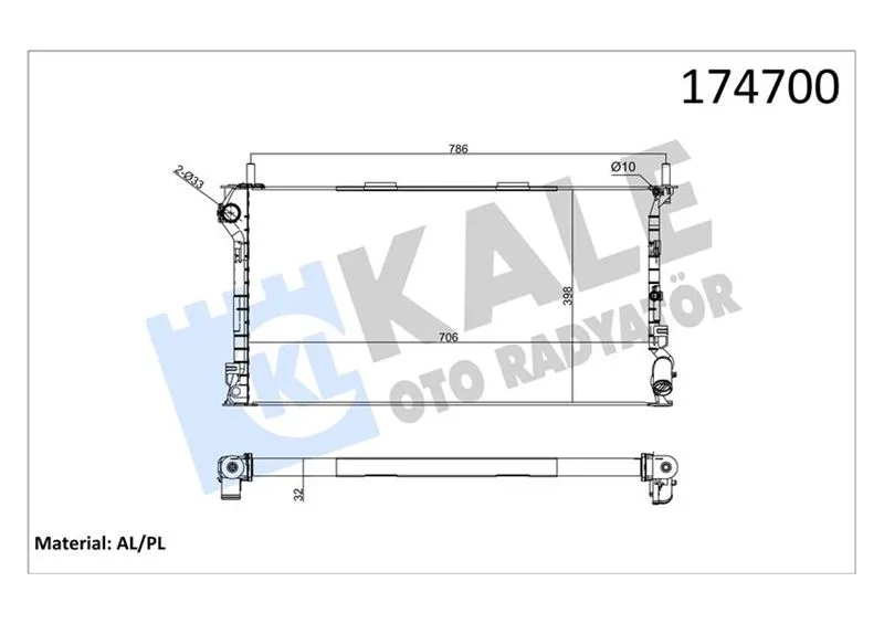 Motor Su Radyatoru Connect 1.8TDCI 75PS 90PS 110PS 2002 Klımalı 2 Sıra Al PL