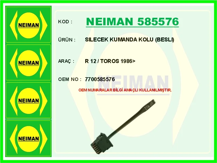 Silecek Kumanda Kolu Beslı R 2012 TOROS 1986