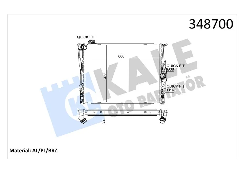 Motor Su Radyatoru BMW N45 N46 E81 E82 E87 E88 E90 E91 E92 E93 E84