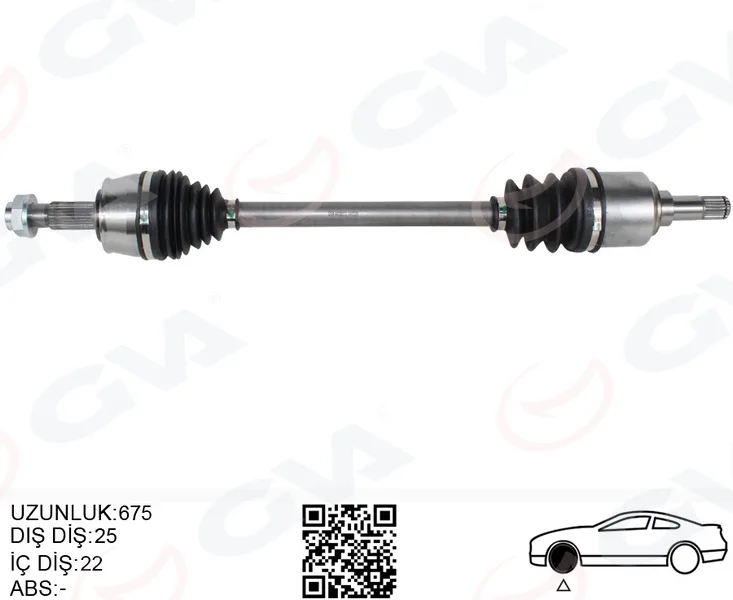 Komple Aks Sol Ön Fiat Egea 1.4 16V M - T 2015 675MM