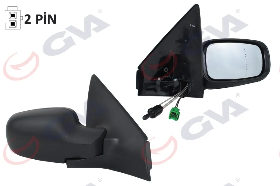 Diş Dikiz Aynası Sağ Megane 2003-2008 Mekanik Konveks Sensörlü Convex 2 Fiş VM-138SR