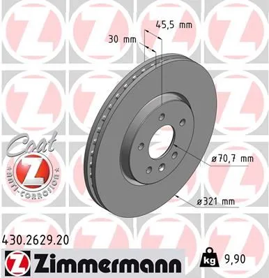 Ön Fren Aynası 17 Inç ASTRA J 2009 Zafira C 2011 321X30X28/5D / Havalı 13502826