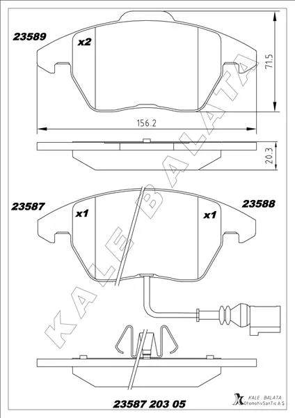 Ön Balata Fişli CADDY 3 2004 Golf 4 5 6 1997 Jetta Passat 2005 Polo 2009 Octavia 2004