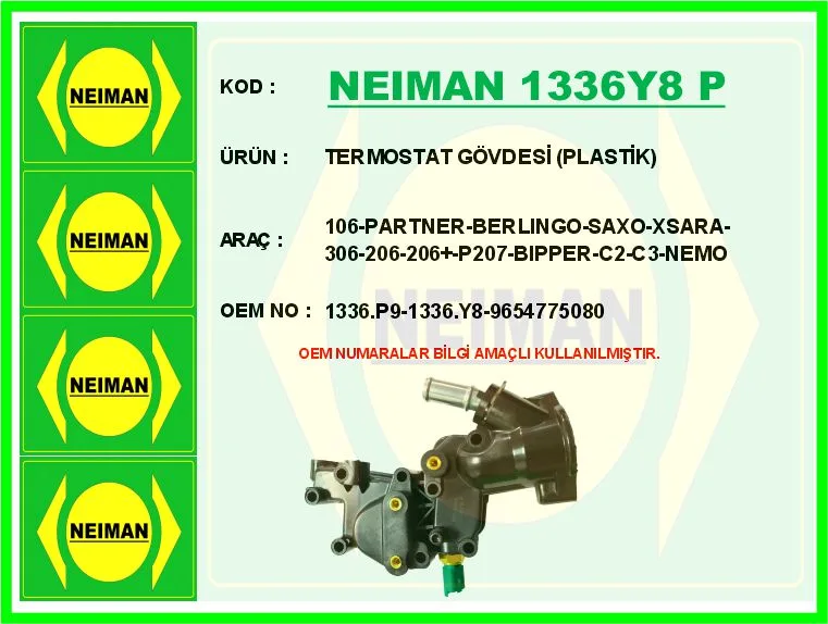 Termostat Gövdesi Plastik 106-PARTNER - BERLINGO - Saxo - XSARA-306-206-206 - P207-Bipper - C2-C3-NEMO