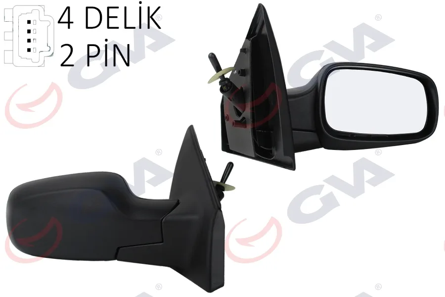 Diş Dikiz Aynası Sağ Renault Clio 3 2005 Mekanik Sensörlü Konveks 2 Fiş VM-6136SR 2 Fiş VM-6136SR