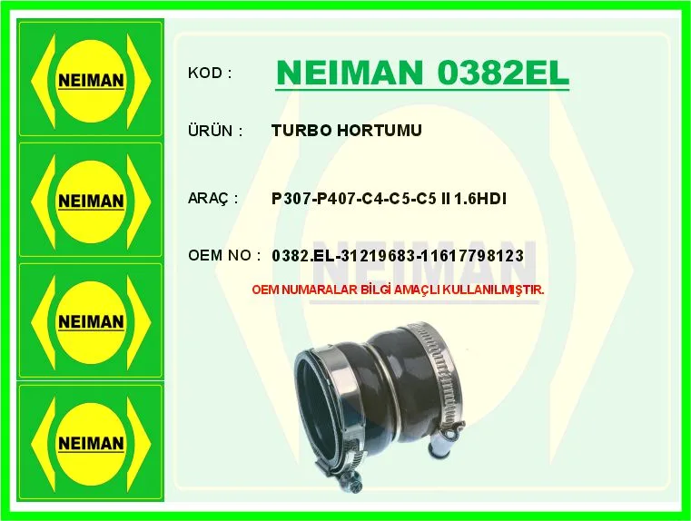 Turbo Hortumu P307-P407-C4-C5-C5 2 1.6HDI