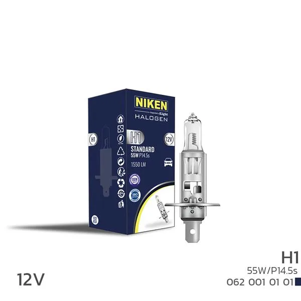 NIKEN H1 55W Halojen Ampül P14.5S 12V (20 Adet)