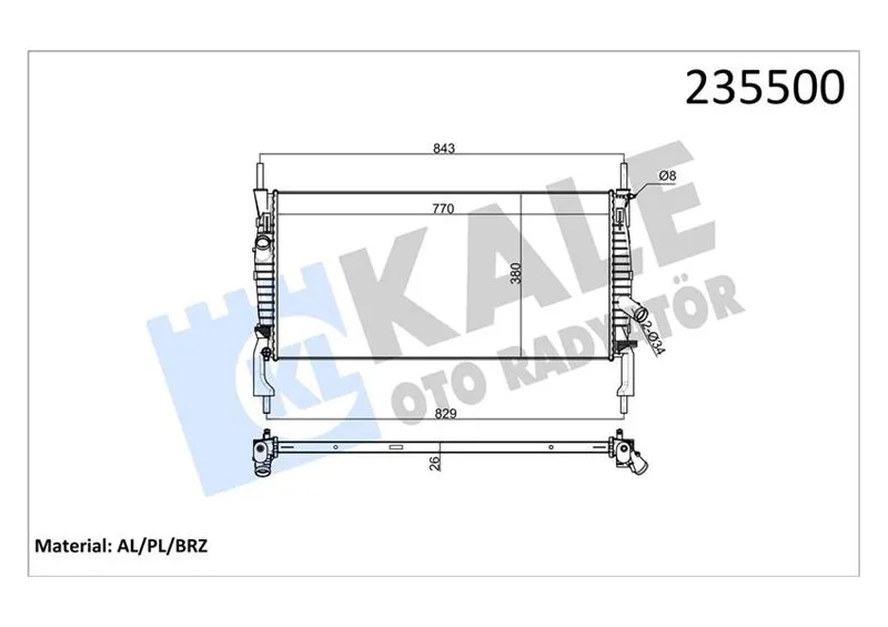Su Radyatörü Ford TRANSIT 2006 2.2-2.4 Tdci Klimalı