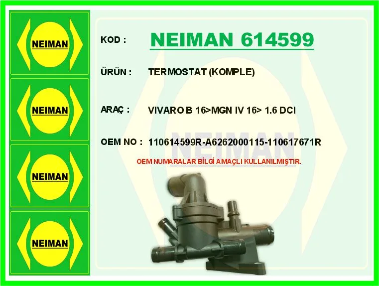 Termostat 80 C Mercedes OM622 OM626 W205 W447 . Renault R9M 1.6 DCİ Megane Scenic Fluence Sokulebı Lır Kapaklı