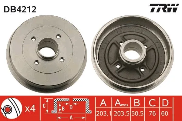 Fren Kampanası Arka Renault Kangoo 1997 - 203.3 / 50.5 MM