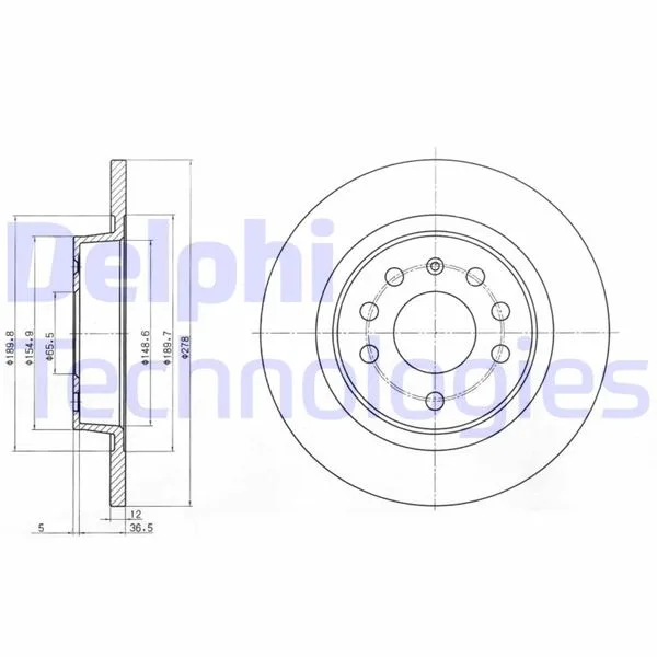 Fren Diski Arka Vectra C 2002 SIGNUM 2003 Saab 9.3 2002 Croma 2005 278X12X5DL Dolu