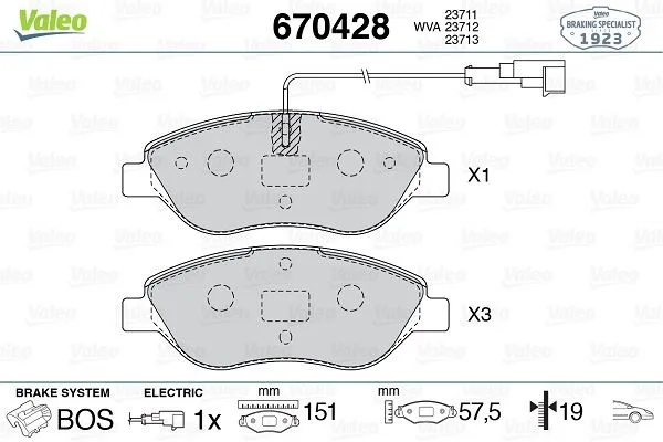 Ön Fren Balatası Fişli Fiat Bravo 2 2008-2014 Egea Hatchback 2015 Alfa Romeo Mito 2008-2015 Lancia Delta 3 2008-2014 1.3D MTJ 1.4TB 1.6D MTJ 1.9D MTJ 2.0D MTJ büyük Tip
