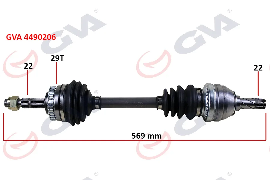 Komple Aks Sol Corsa B 1.6 1993-2000 ABS Li 29 Diş 569MM
