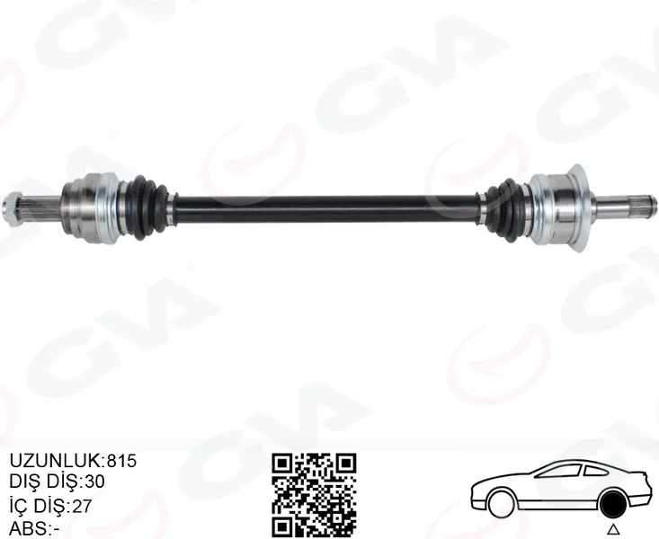 Aks Mili Komple Arka Sağ BMW N20 F10 F12 F13 F06 814MM Dış 30 Diferansiyel Dış 27