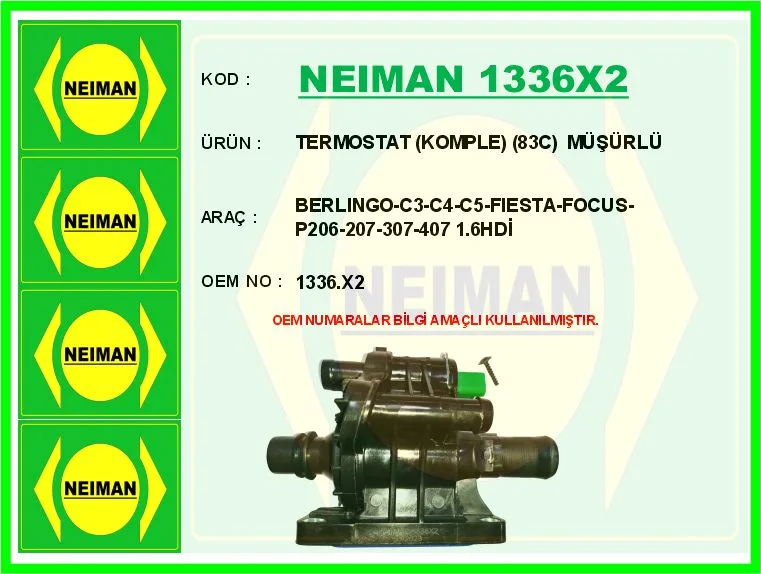 Termostat Komple 83C Müşürlü BERLINGO - C3-C4-C5-Fiesta - Focus - P206-207-307-407 1.6HDİ