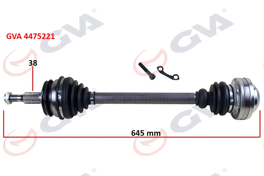 Komple Aks Sol TRANSPORTER T5 1.9 TDI 2003-2011 645MM Axb - Axc