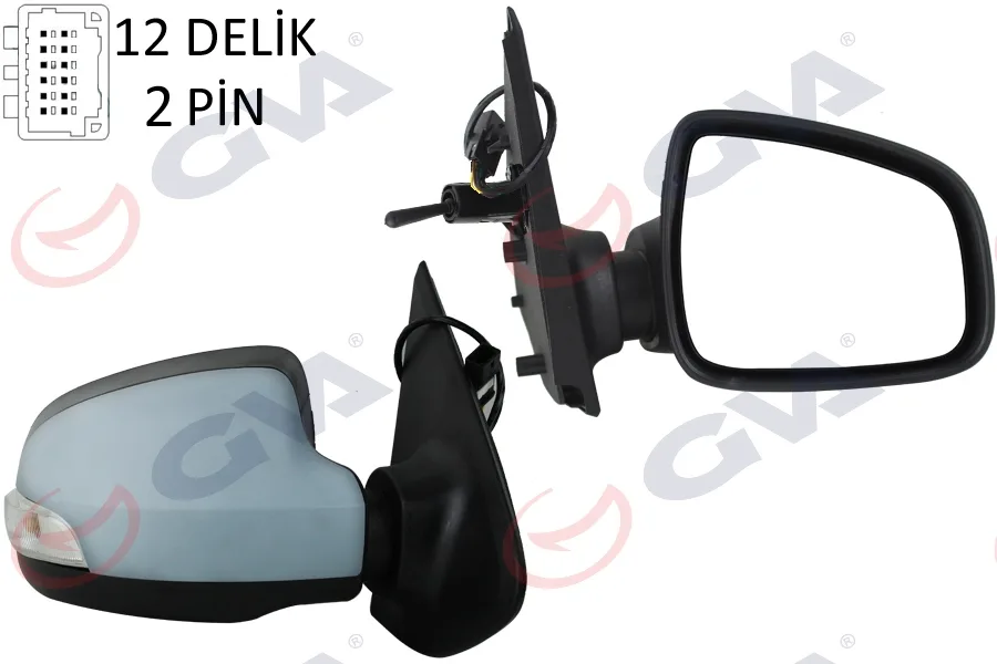 Diş Dikiz Aynası Sağ Symbol - Sandero 2013 1 Mekanik Sinyalli Astarlı Konveks 2 Fiş VM-6129PR