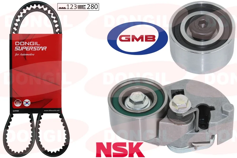 Triger Kayış Seti Eksantrik Seti Hyundai ACCENT Admire Getz 1.5L D3EA 2002-2005 Tucson Santafe 2.0L 2.2L D4EA D4EB 2004-2009 Sonata 2.0L 2006-2011 KIA Sportage 2.0L D4EA 2004-2010 1 Kayış 2 Rulman 123X280