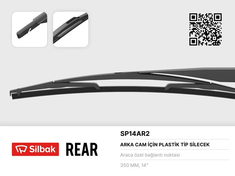 Silecek Süpürgesi Arka Plastik Tip NEMO - Bipper - FIORINO 2008 Boy:350MM