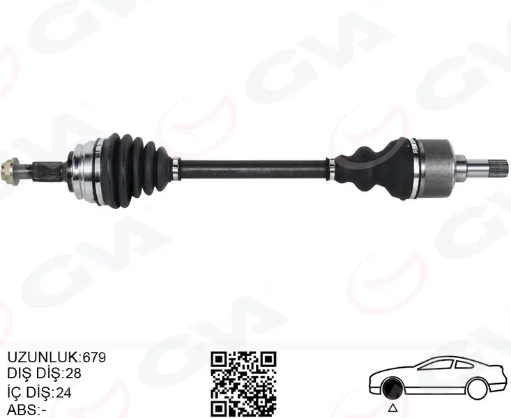 Komple Aks Sol P308 2014-2021 1.2 Vti-1.6 Bluehdi Rifter 1.5-1.6 HDI - Bluehdi ASTRA L 2021 SONRASI1.2 EB2 COMBO E 2018 1.2 EB2-1.5D PARTNER - BERLINGO 2018 1.5-1.6 Bluehdi Mekanik Vites 28X24X680