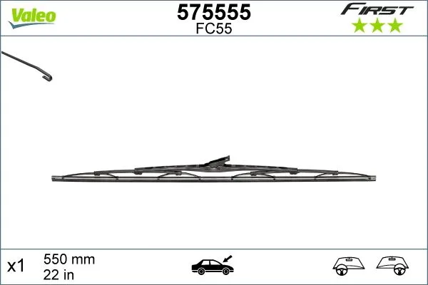 Silecek Süpürgesi 55CM X1 Normal Tip FIRST Üniversal