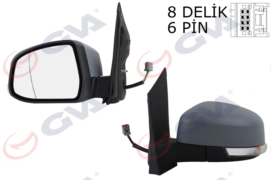 Diş Dikiz Aynası Sol Ford Focus 2008 Elektrikli - Isıtmalı - Sinyalli - Astarlı - Asferik 6 Fiş VM-6304EHPAL