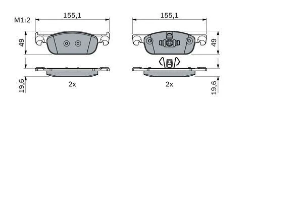 Ön Fren Balatası Renault Clio 4 2012 Symbol 3 2013 Dacia Sandero 2 2013 Logan MCV 2 2014 Logan 2 2013 0.9TCE 1.0SCE 1.2 1.2TCE 1.5DCİ 1.6