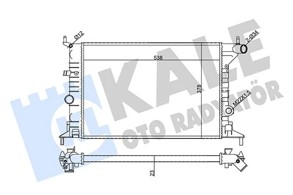 Su Radyatörü Opel Vectra B 1.6-1.8-2.0 16V 1995-2003 Otomatik Vites Mekanik 24MM