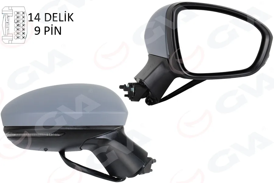 Diş Dikiz Aynası Sağ Elektrikli Isıtmalı Sinyalli Sensörlü Astarlı Konveks Clio 5 2019 12H9P