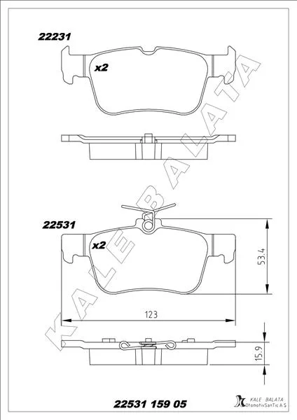 Arka Fren Balatası Galaxy 3 2015 Mondeo 5 2014 Edge 2015-2019 Focus 4 2017 Kuga 3 2019