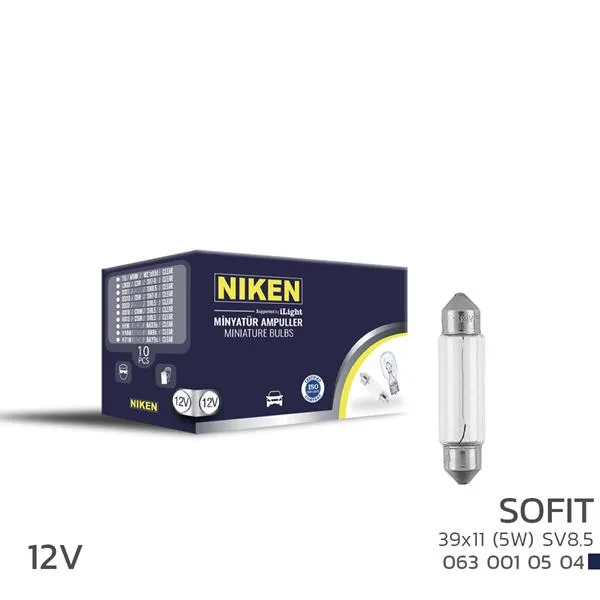 NIKEN Sofıt Ampul 5W 39X11 12V 10LU (10 Adet)