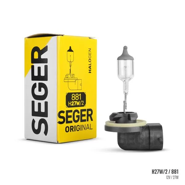 Ampul H27W/2 881 12V 27W PGJ13 Eğri Soket Standart Yenileme 3.500K Standart Işık (10 Adet)